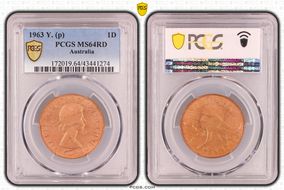 1963 Y. (p) 1D MS64RD