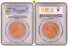 1963 Y. (p) 1D KM-56 MS64RB