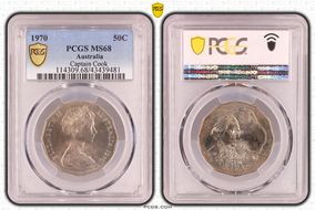 1970 50C Captain Cook MS68