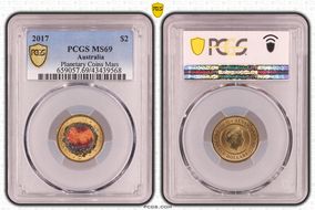 2017 $2 Planetary Coins Mars Colorized MS69