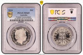 2016 50C Frosted Uncirculated MS69