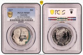 2017 50C Sir Jack Brabham Colorized MS69