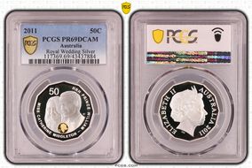 2011 50C Royal Wedding Ag Selective Gilt PR69DCAM