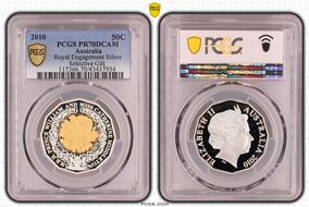 2010 50C Royal Engagement Silver Selective Gilt PR70DCAM