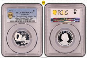 2021 $1 Q- Queen Victoria Market Ag Great Aussie Coin Hunt PR69DCAM