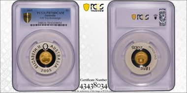 2005 $1 150th Anniv Sydney Mint 1855 1/2 Sov PR70DCAM