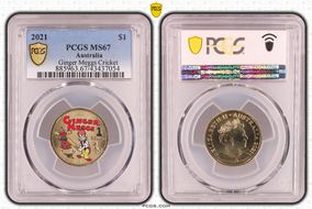2021 $1 Ginger Meggs Cricket MS67