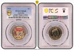2021 $1 Ginger Meggs Cricket MS68