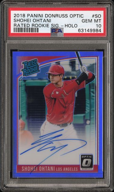 2018 Panini PANINI DONRUSS OPTIC RATED ROOKIE SIGNATURES Holo #SO Shohei Ohtani front