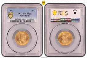 1897 10 G Beaded Border KM-118  Au MS66+