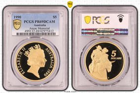 1990 $5 Anzac Memorial PR69DCAM
