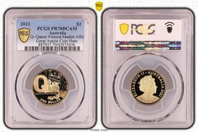 2021 $1 Q- Queen Victoria Market AlBr Great Aussie Coin Hunt PR70DCAM