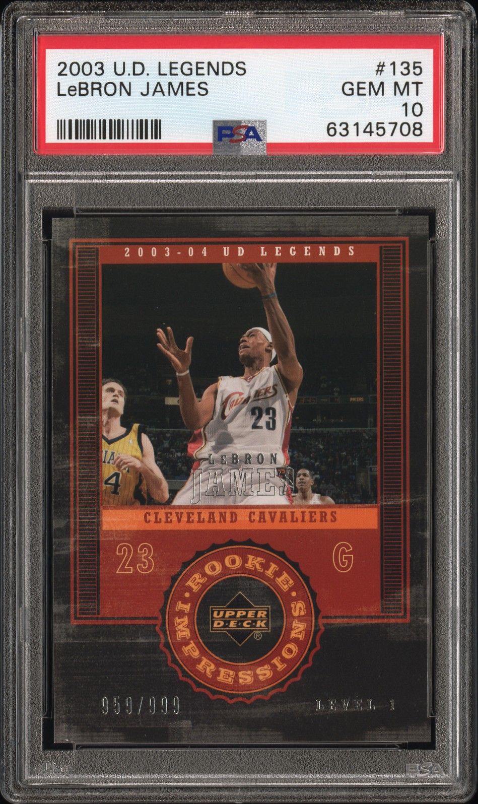 2003 Upper Deck UPPER DECK LEGENDS #135 Lebron James front