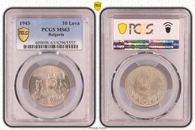 1943 10 Leva KM-40b MS63