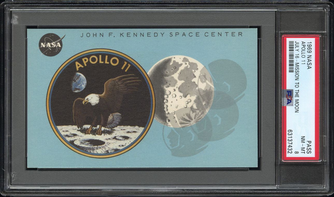 NASA Apollo 11 pass for the July 1969 mission to the moon, graded PSA NM-MT 8, sold for $5,280