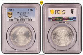 1913-E 3 Mk Leipzig J-140 MS65