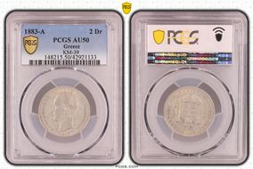 1883-A 2 Dr KM-39  Ag AU50