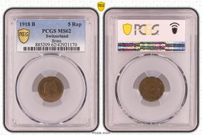 1918 B 5 Rap KM-26a  Brass MS62