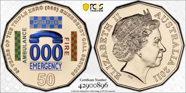 2011 50C Triple Zero Anniversary Colorized MS68