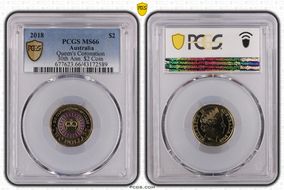 2018 $2 Queen's Coronation Colorized 30th Ann. $2 Coin MS66