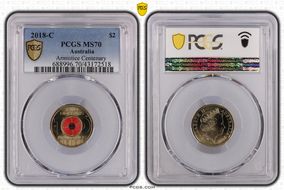 2018-C $2 Armistice Centenary Colorized MS70