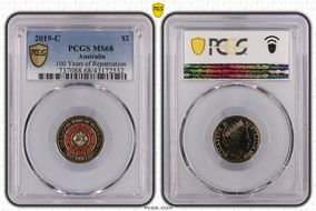 2019-C $2 100 Years of Repatriation Colorized MS68