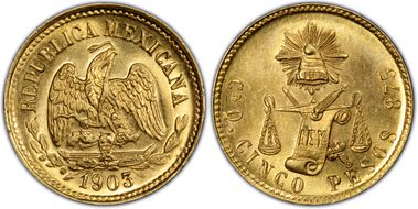 1903-Cn Q 5 Peso KM-412.2 MS64