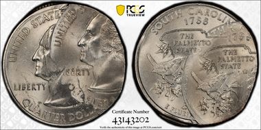 2000-P 25C South Carolina MS65