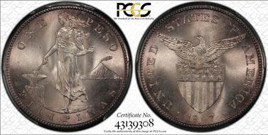 1907-S Peso MS67