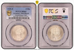 1935-F 5 Mk Hindenburg J-360 MS64