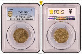 2000 $1 Mule-Struck w/10C Obv MS63