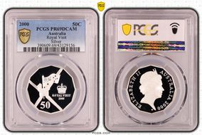 2000 50C Royal Visit Ag PR69DCAM