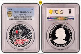 2021 $5 Redback Spider Colorized PR69DCAM