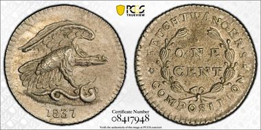 1837 NY 1C HT-268, Feuchtwanger's MS62