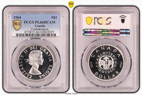 1964 S$1 Confederation Ag PL66DCAM