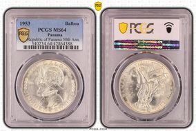 1953 Balboa Republic of Panama 50th Ann. MS64