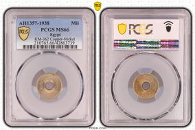 AH1357-1938 Mil KM-362 Copper-Nickel MS66