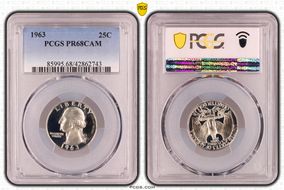 1963 25C PR68CAM