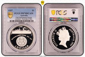1997 $1 Old Parliament House KM-721 Ag PR70DCAM