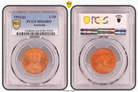 1961 Y. (p) 1/2D MS64RD