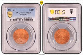 1961 Y. (p) 1/2D MS65RD