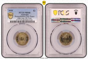2018 $2 Remembrance Day Poppy 30th Ann. $2 Coin MS68