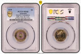 2018 $2 Queen's Coronation Colorized 30th Ann. $2 Coin MS68