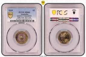 2018 $2 Queen's Coronation Colorized 30th Ann. $2 Coin MS66