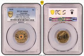 2018 $2 In Flanders Fields Colorized 30th Ann. $2 Coin MS65