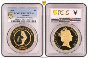 1996 $5 Sir Donald Bradman PR69DCAM