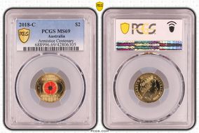 2018-C $2 Armistice Centenary Colorized MS69
