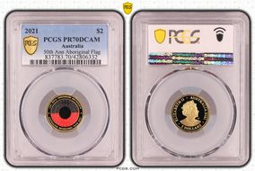 2021 $2 50th Ann Aboriginal Flag Colorized PR70DCAM