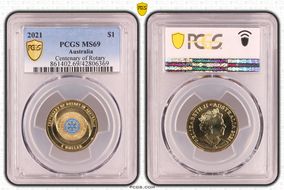 2021 $1 Centenary of Rotary MS69