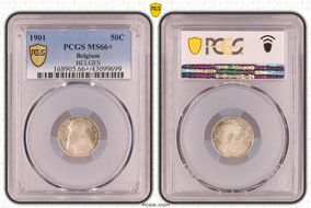 1901 50C DES BELGES MS66+